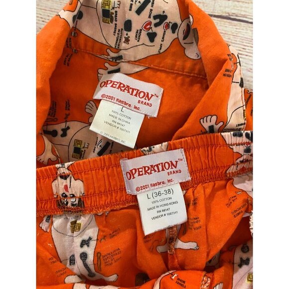 Vintage Hasbro Men's 2001 Orange Operation Pajama Set Y2K - Large - Picture 4 of 10